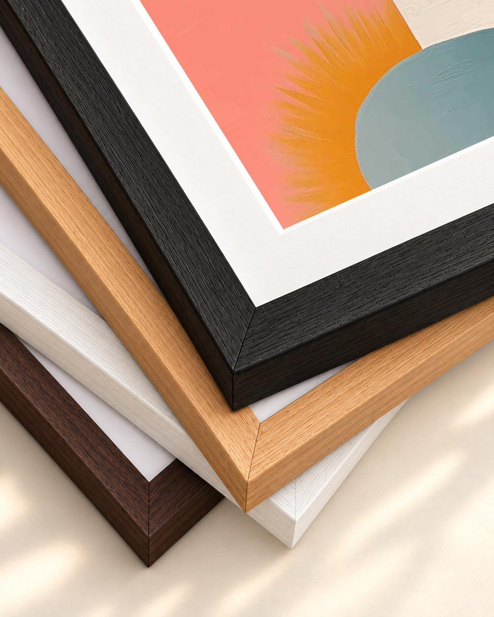 Urban City II Art Print — framed print corner with 5 cm mount and bevel