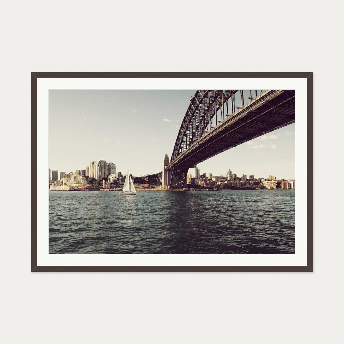 Urban Landscape Wall Art Print — 70 x 100 cm — Brown Frame