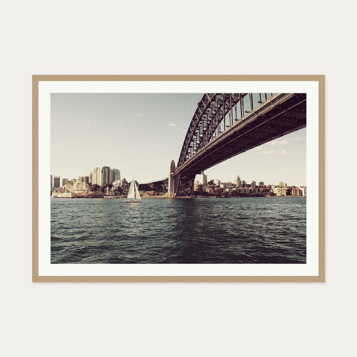 Urban Landscape Wall Art Print — 70 x 100 cm — Oak Frame
