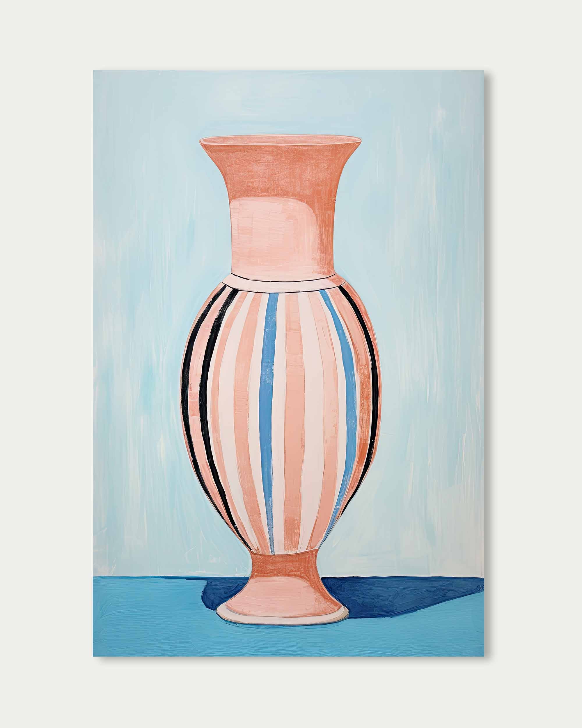 Stripy Vase II Wall Art Print