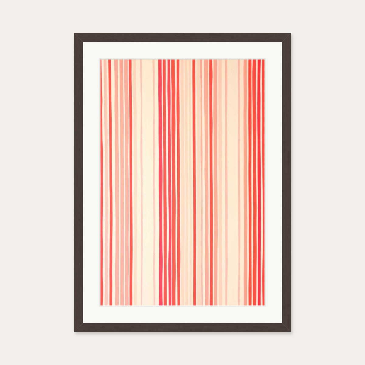 Vertical Lines Wall Art — 50 x 70 cm — Brown Frame