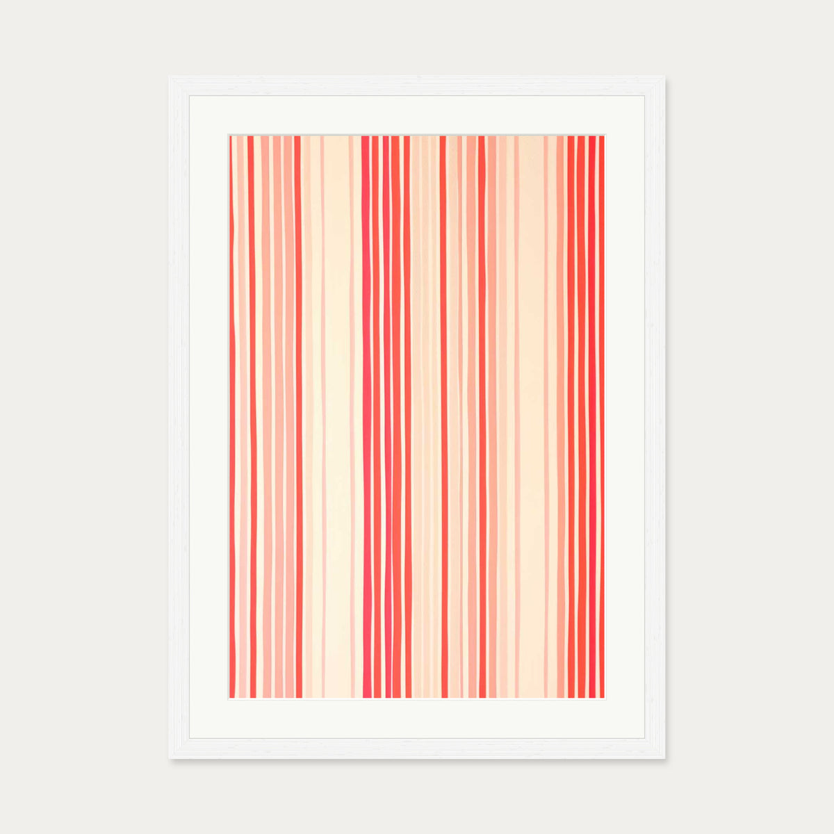 Vertical Lines Wall Art — 50 x 70 cm — White Frame