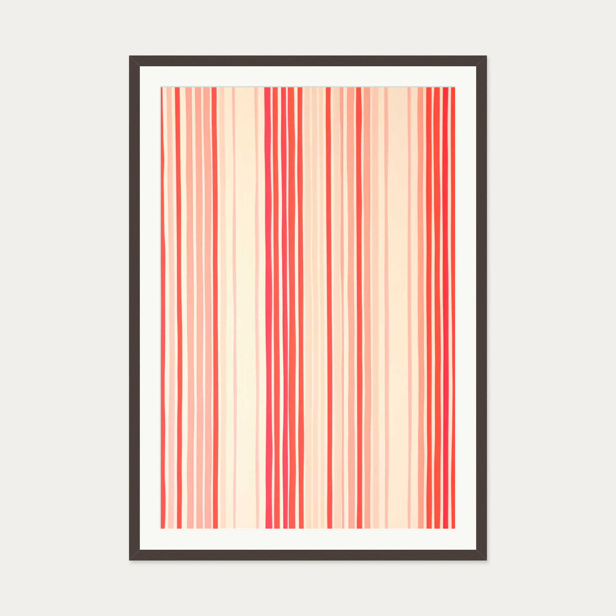Vertical Lines Wall Art — 70 x 100 cm — Brown Frame