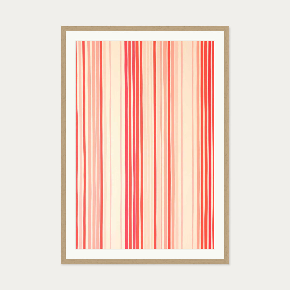 Vertical Lines Wall Art — 70 x 100 cm — Oak Frame