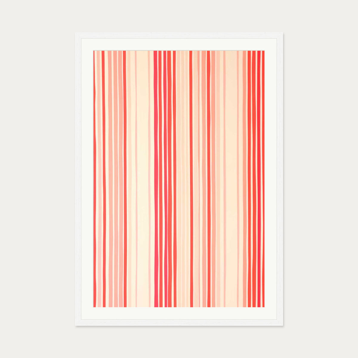 Vertical Lines Wall Art — 70 x 100 cm — White Frame