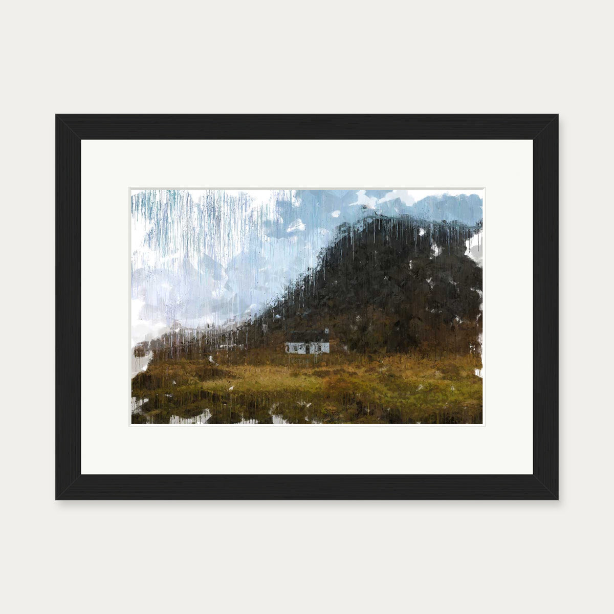 View Over Scottish Hills Art Print — 30 x 40 cm — Black Frame