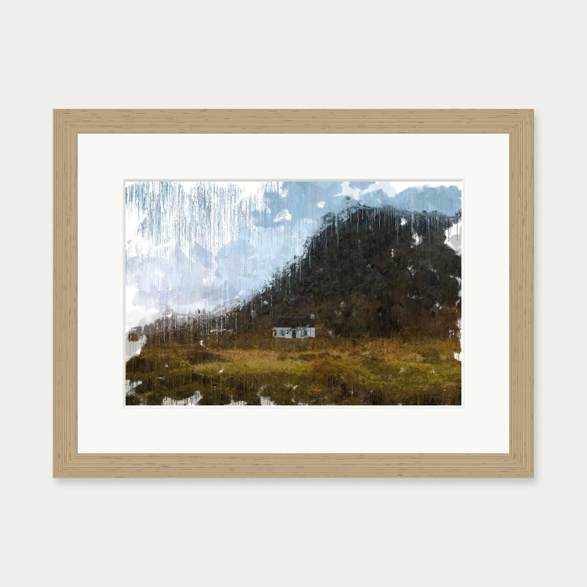 View Over Scottish Hills Art Print — 30 x 40 cm — Oak Frame
