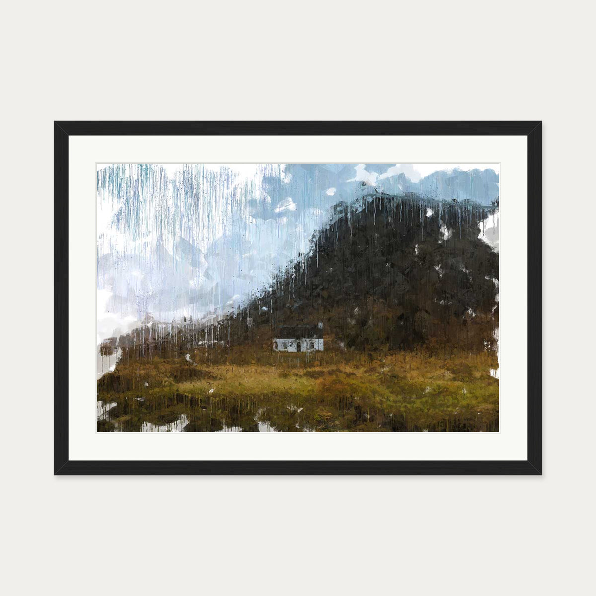 View Over Scottish Hills Art Print — 50 x 70 cm — Black Frame