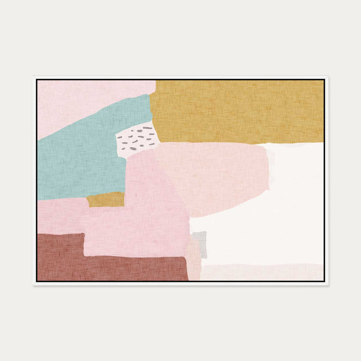 Vintage Abstract Canvas Art — 70 x 100 cm — White Frame