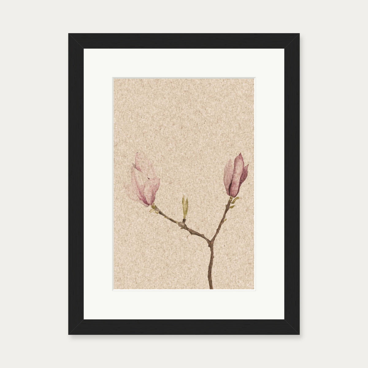 Vintage Rose Art Print — 30 x 40 cm — Black Frame