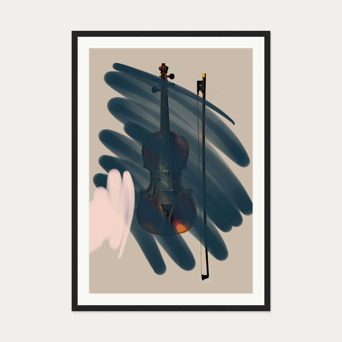 Violin Contemporary Art Print — 70 x 100 cm — Black Frame