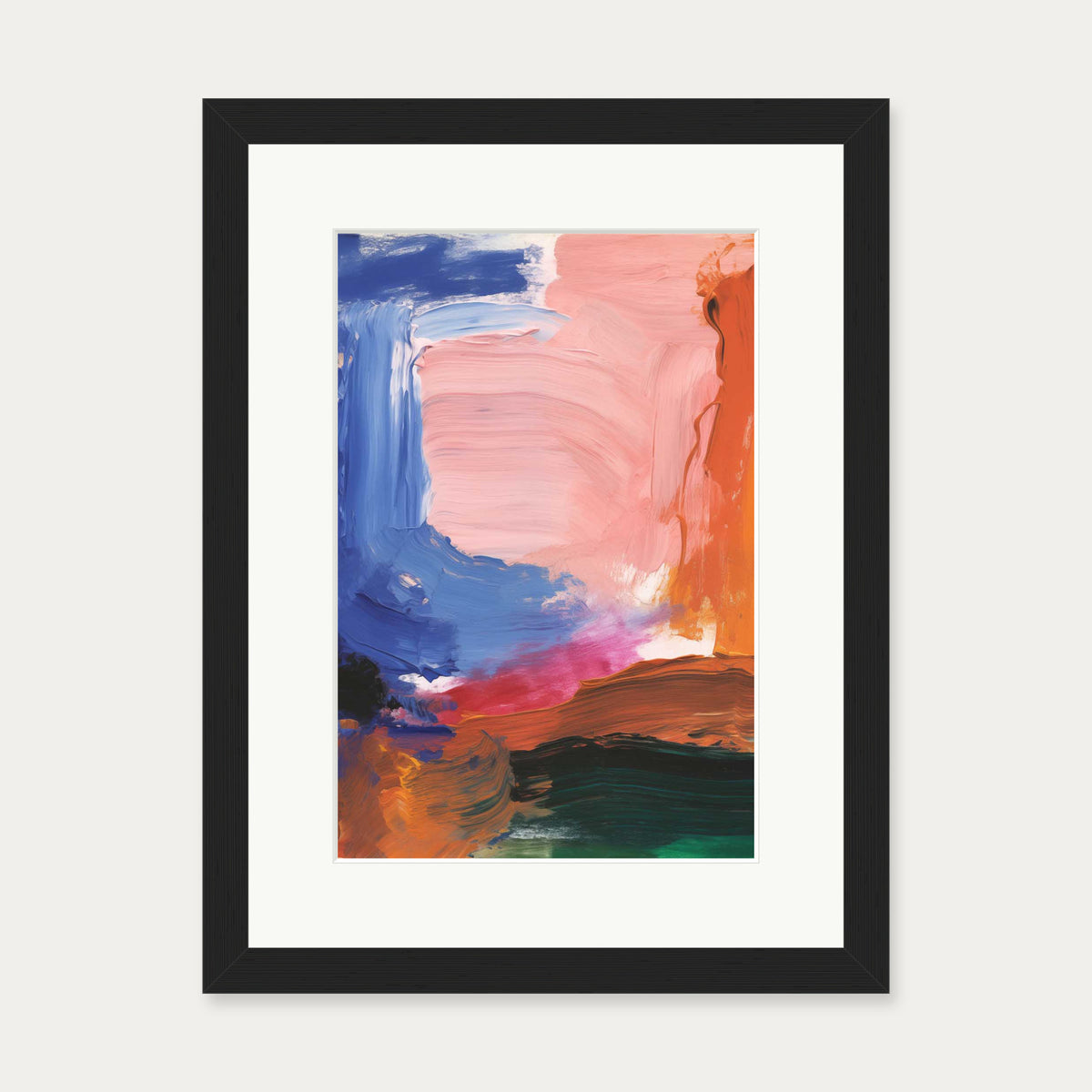 Vivid Abstract Colour Art Print — 30 x 40 cm — Black Frame