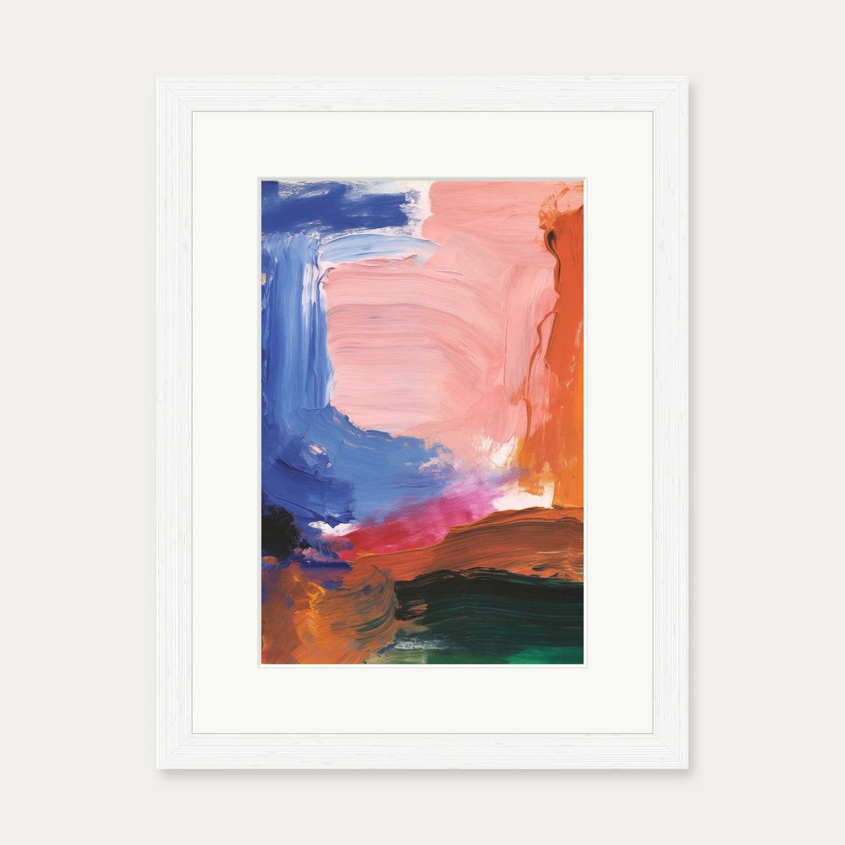 Vivid Abstract Colour Art Print — 30 x 40 cm — White Frame