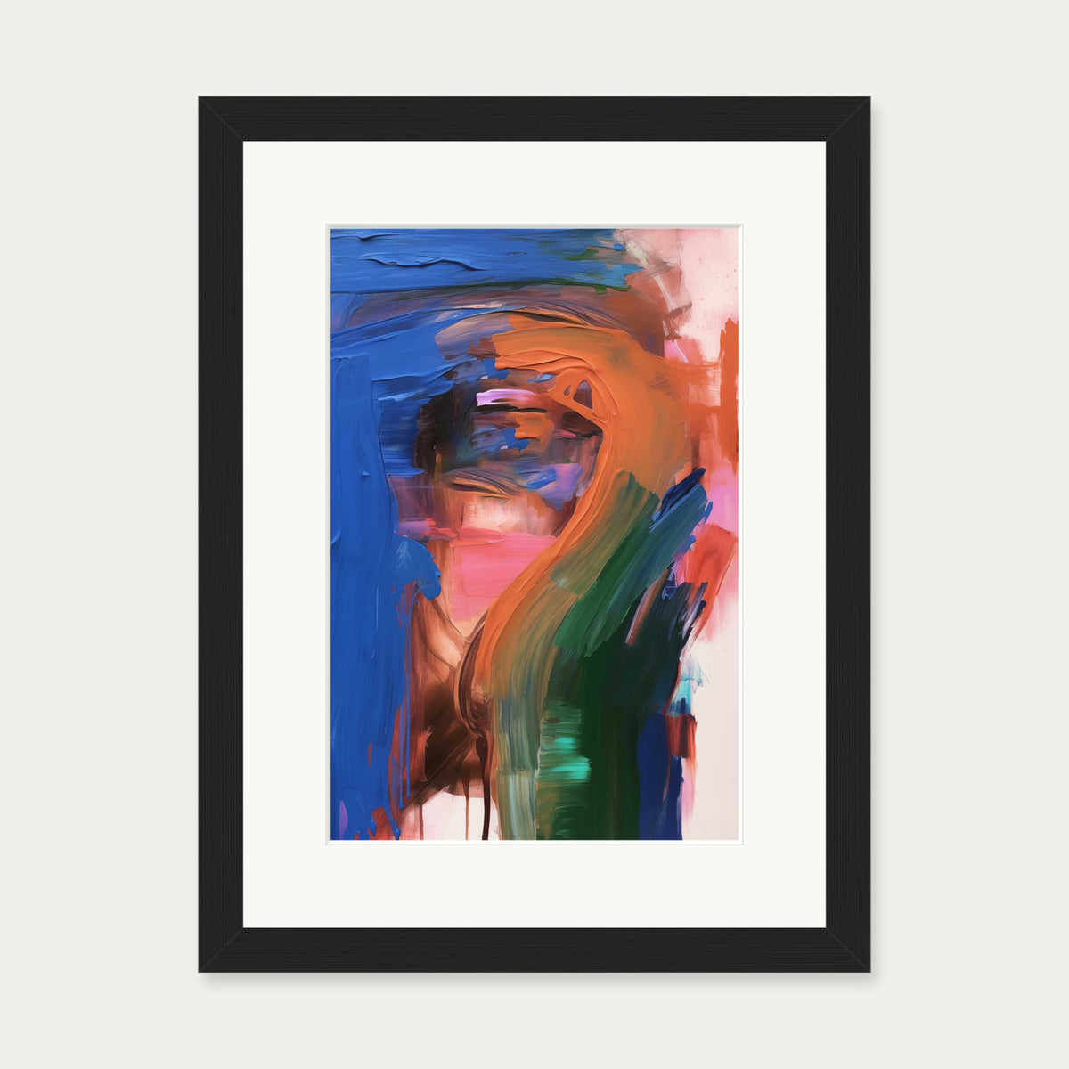 Vivid Abstract Colour II Art Print — 30 x 40 cm — Black Frame