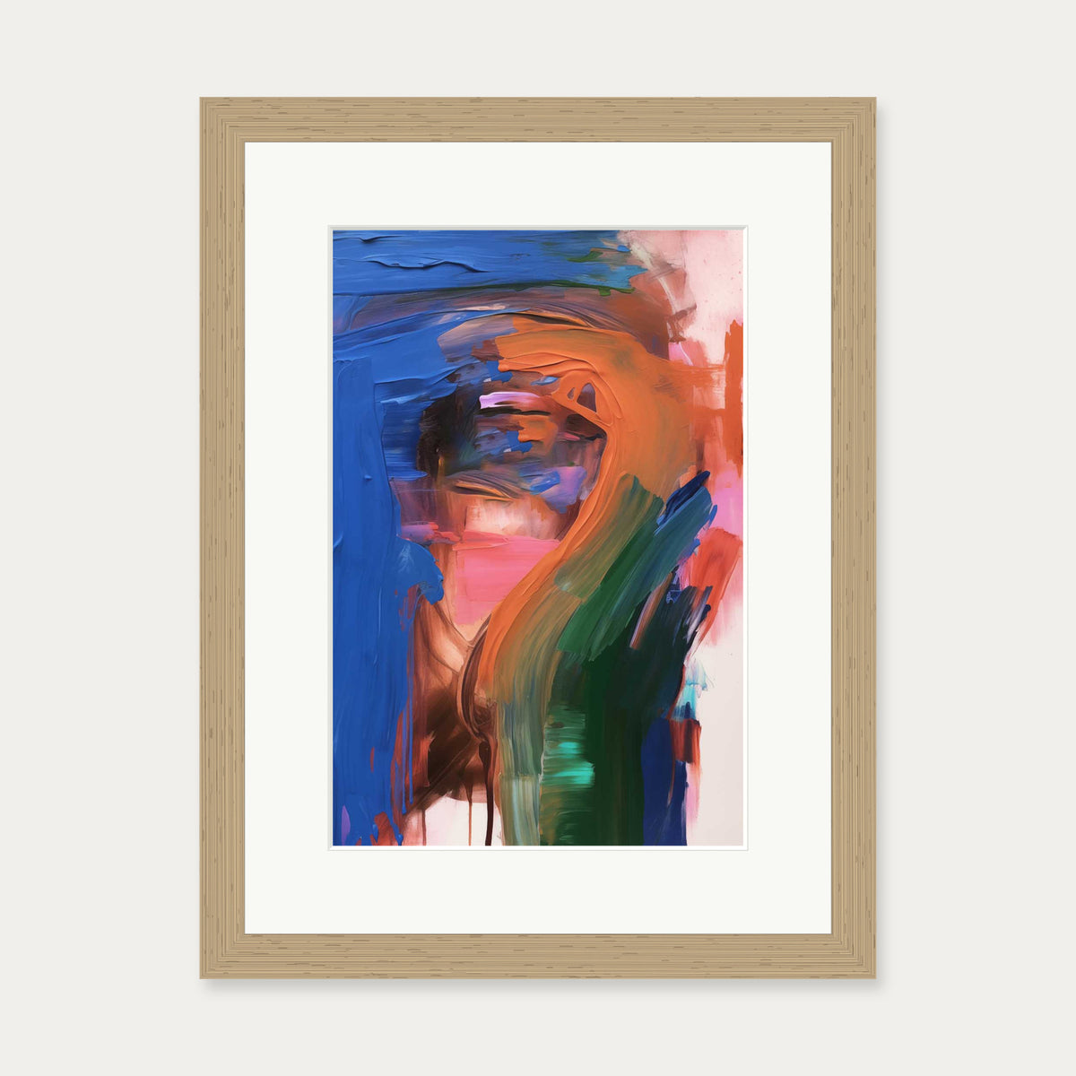 Vivid Abstract Colour II Art Print — 30 x 40 cm — Oak Frame
