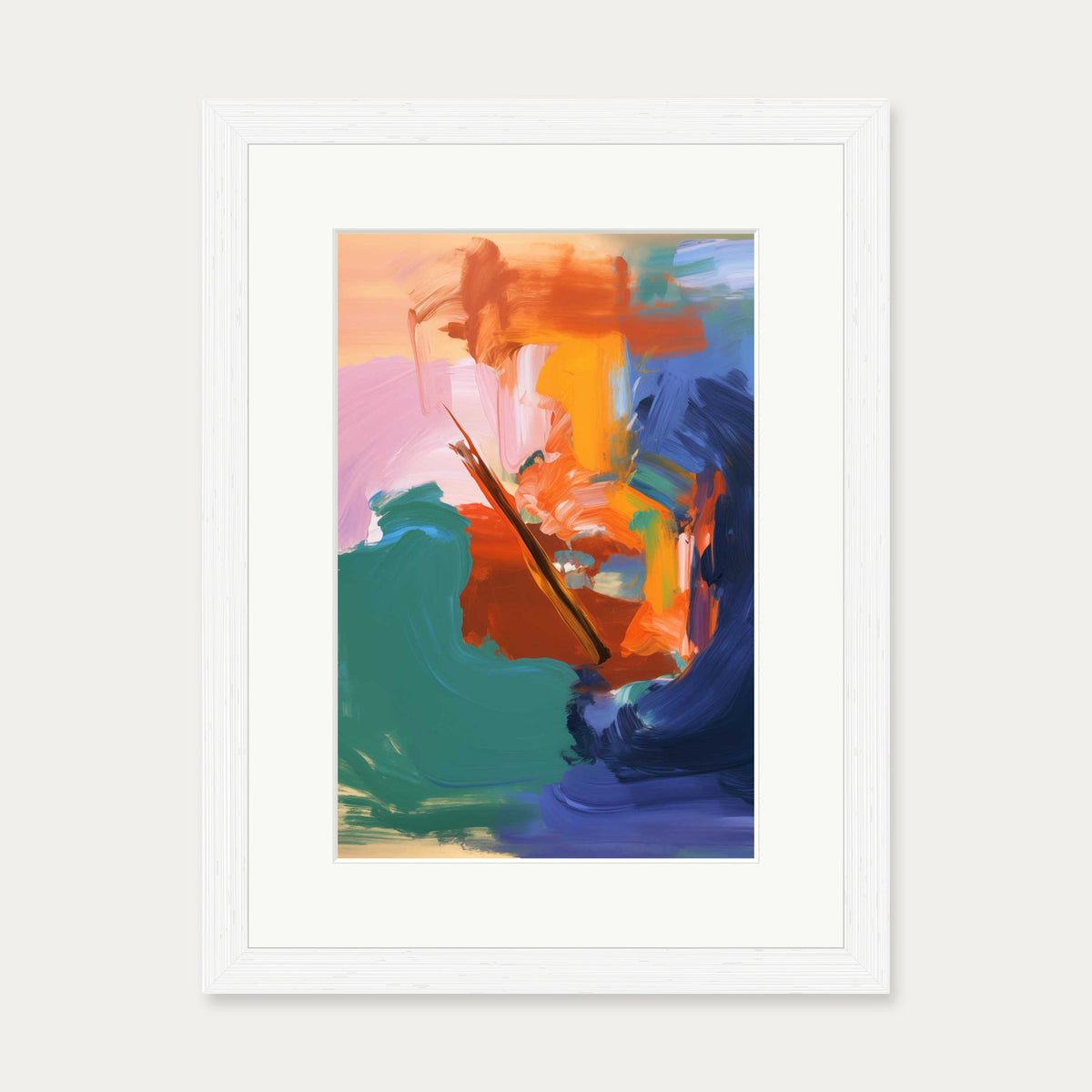 Vivid Abstract Colour III Art Print — 30 x 40 cm — White Frame