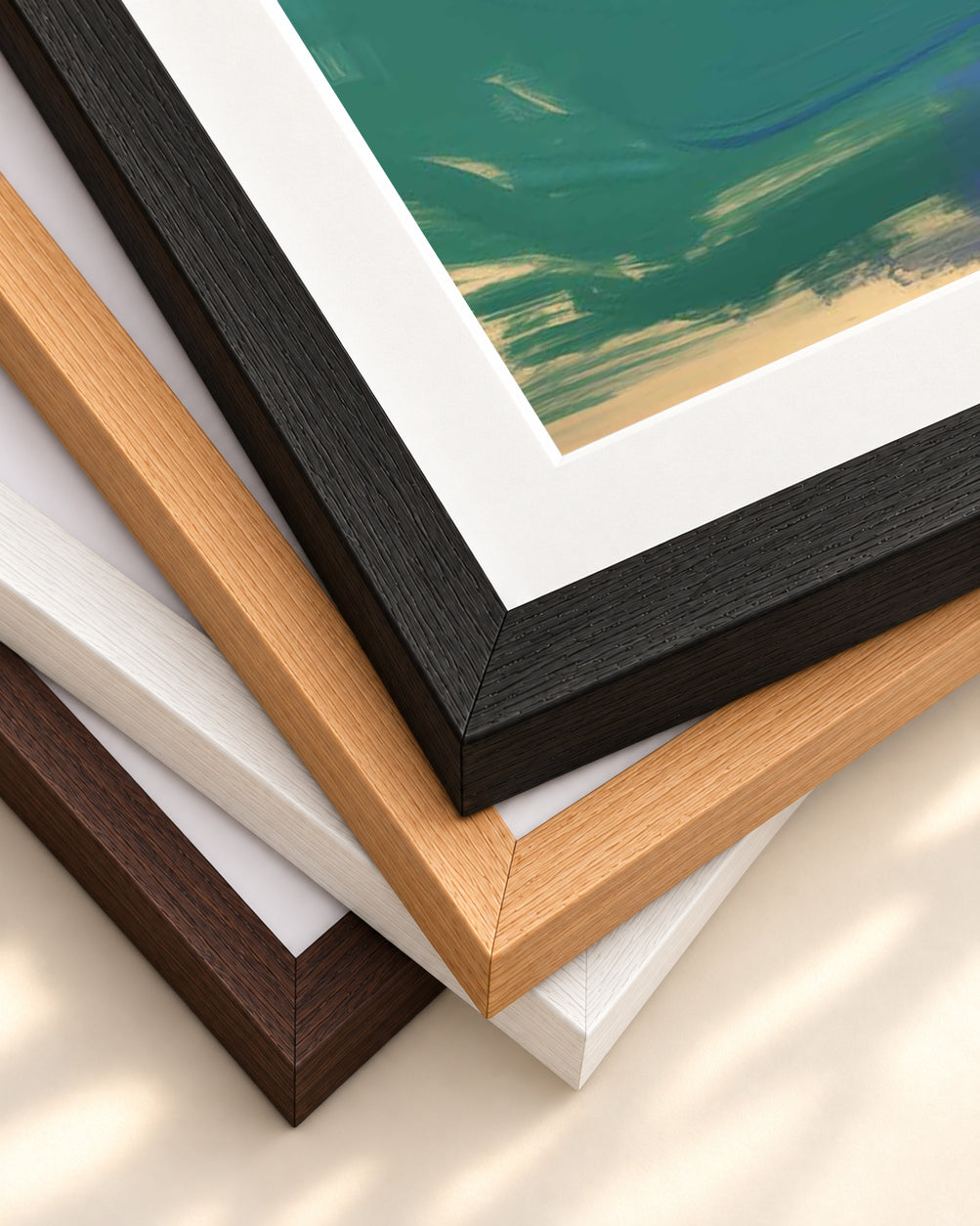 Vivid Abstract Colour III Art Print — framed print corner with 5 cm mount and bevel