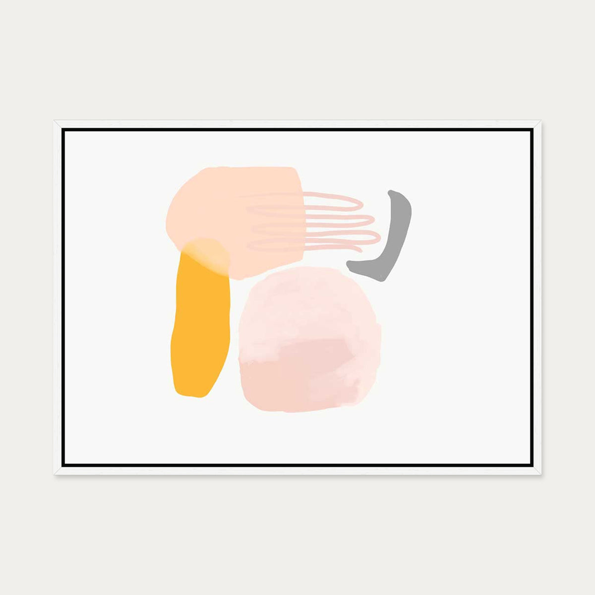 Watercolour Abstract Canvas Art — 50 x 70 cm — White Frame