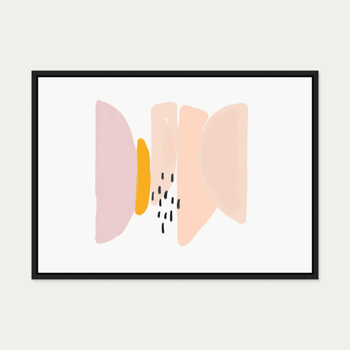 Watercolour Shapes Canvas Art — 50 x 70 cm — Black Frame