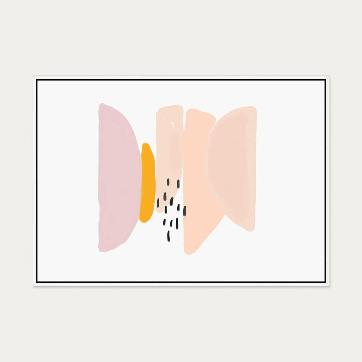 Watercolour Shapes Canvas Art — 70 x 100 cm — White Frame