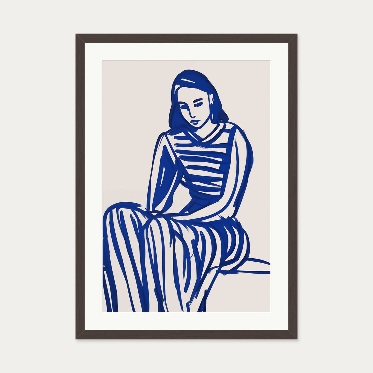 Wondering Art Print — 50 x 70 cm — Brown Frame