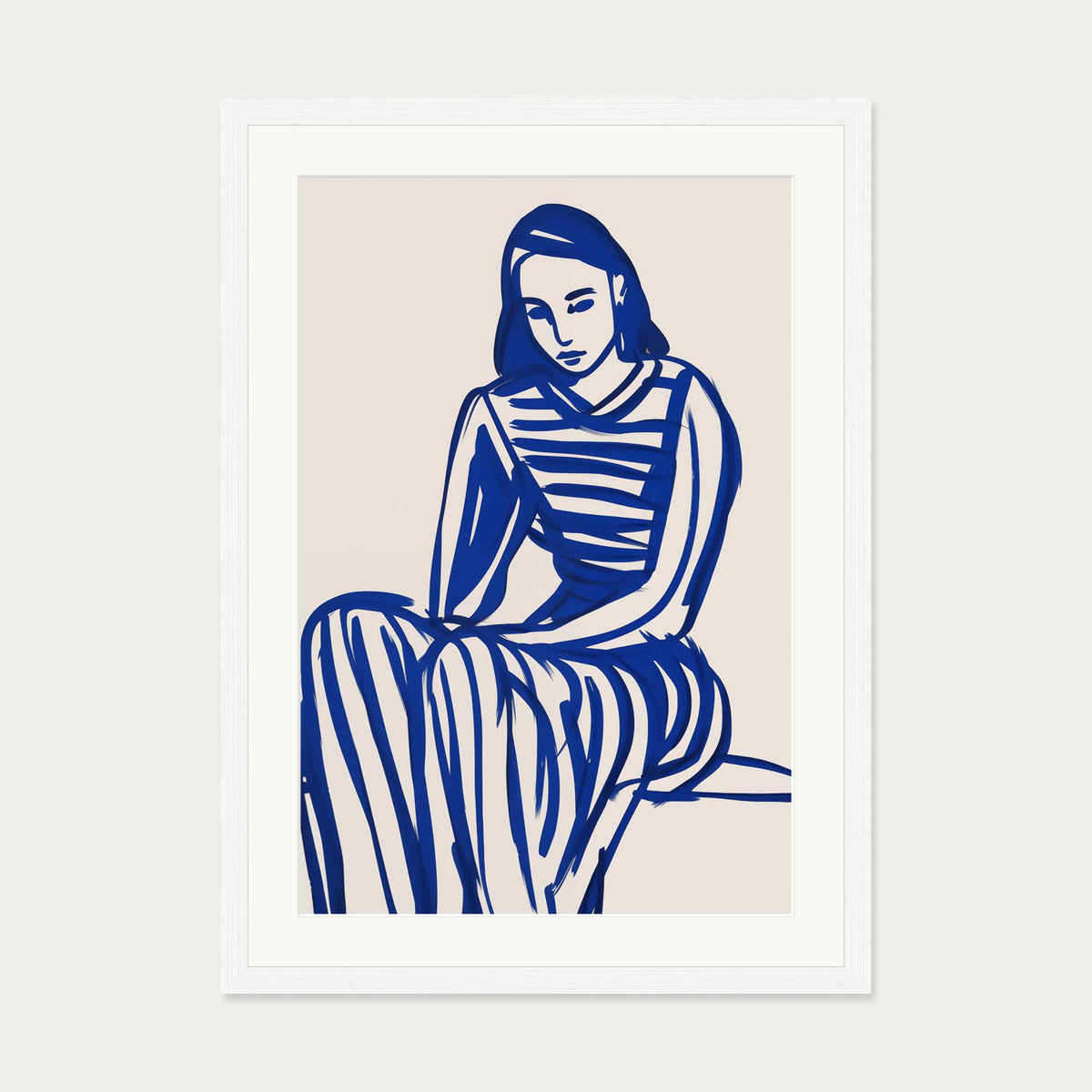 Wondering Art Print — 50 x 70 cm — White Frame