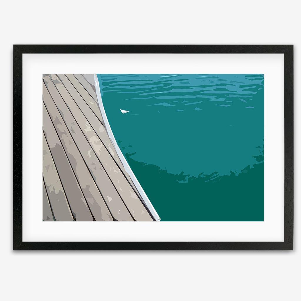 Brushed Marina Art Print - Black Frame - Abstract House