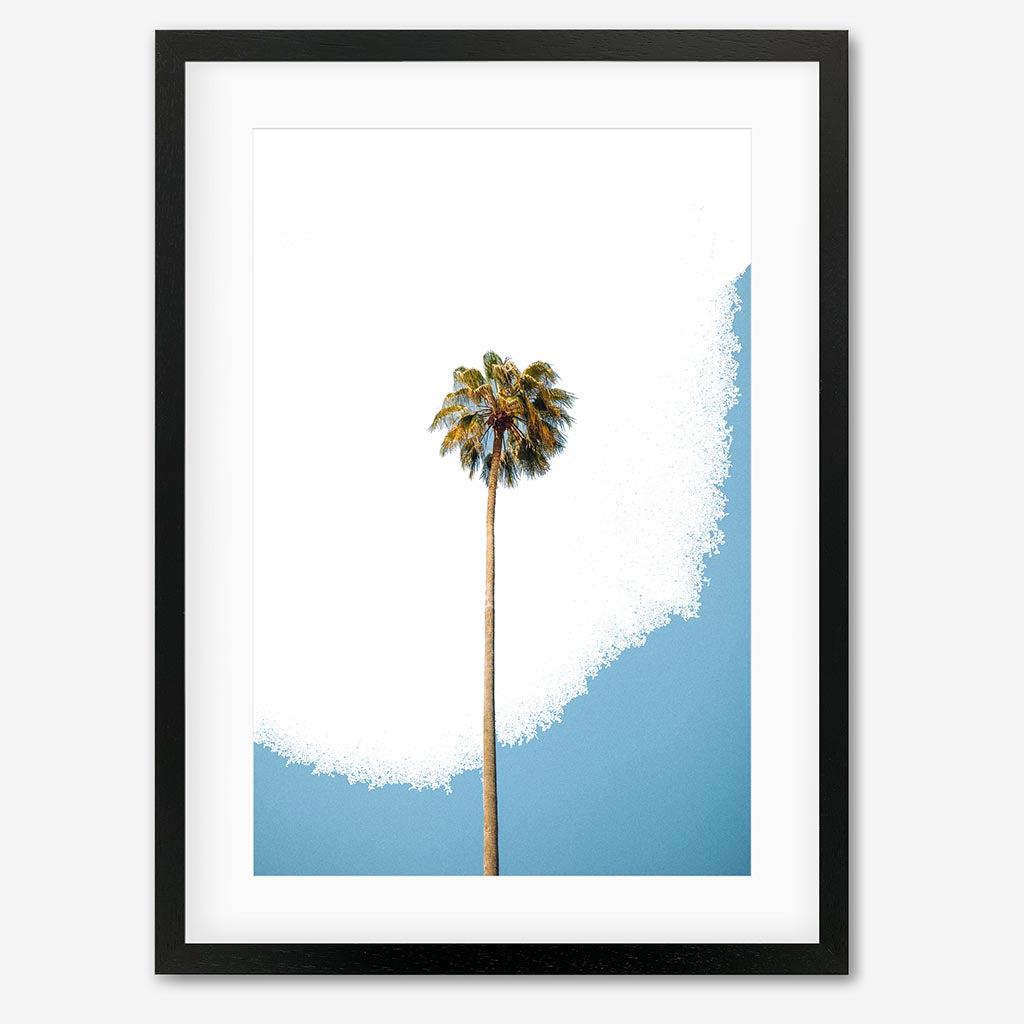 Contemporary Palm Tree Art Print - Black Frame - Abstract House