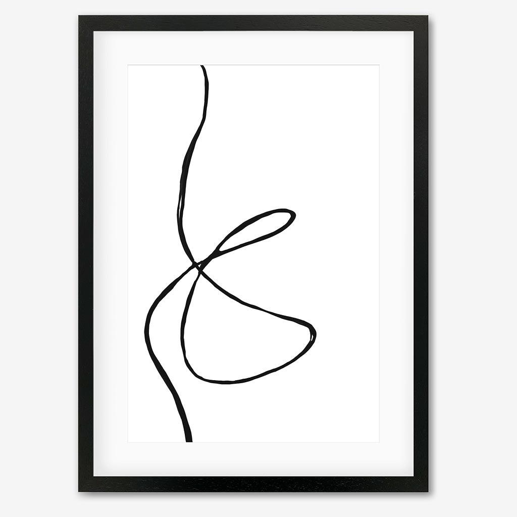 Modern Line Drawing Art Print - Black Frame - Abstract House