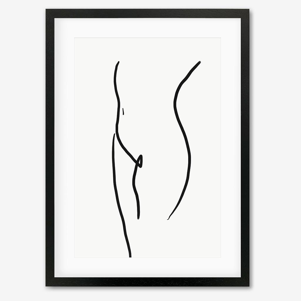 Body Line Drawing Art Print - Black Frame - Abstract House