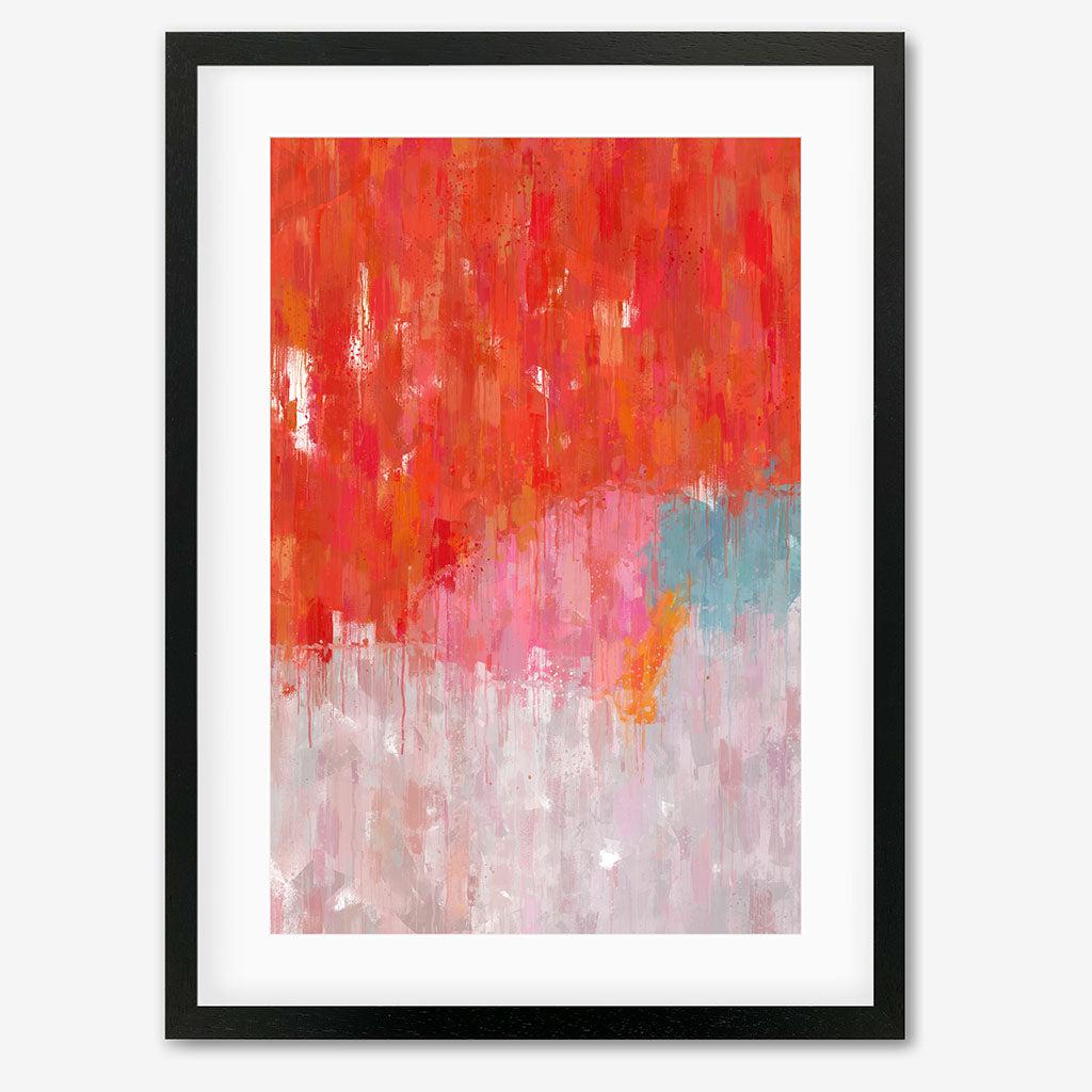 Red Abstract Texture Framed Art - Black Frame - Abstract House