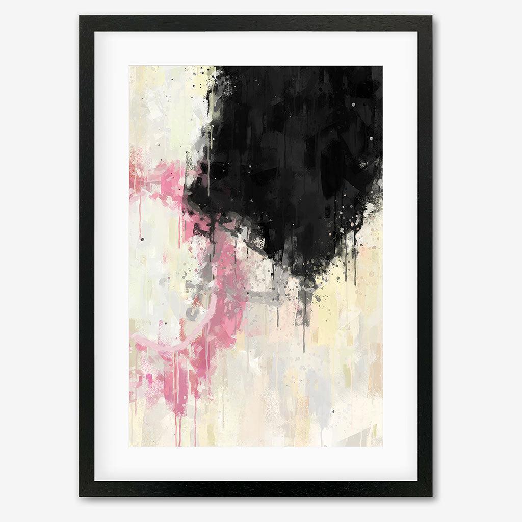 Contemporary Black Shape Art Print - Black Frame - Abstract House