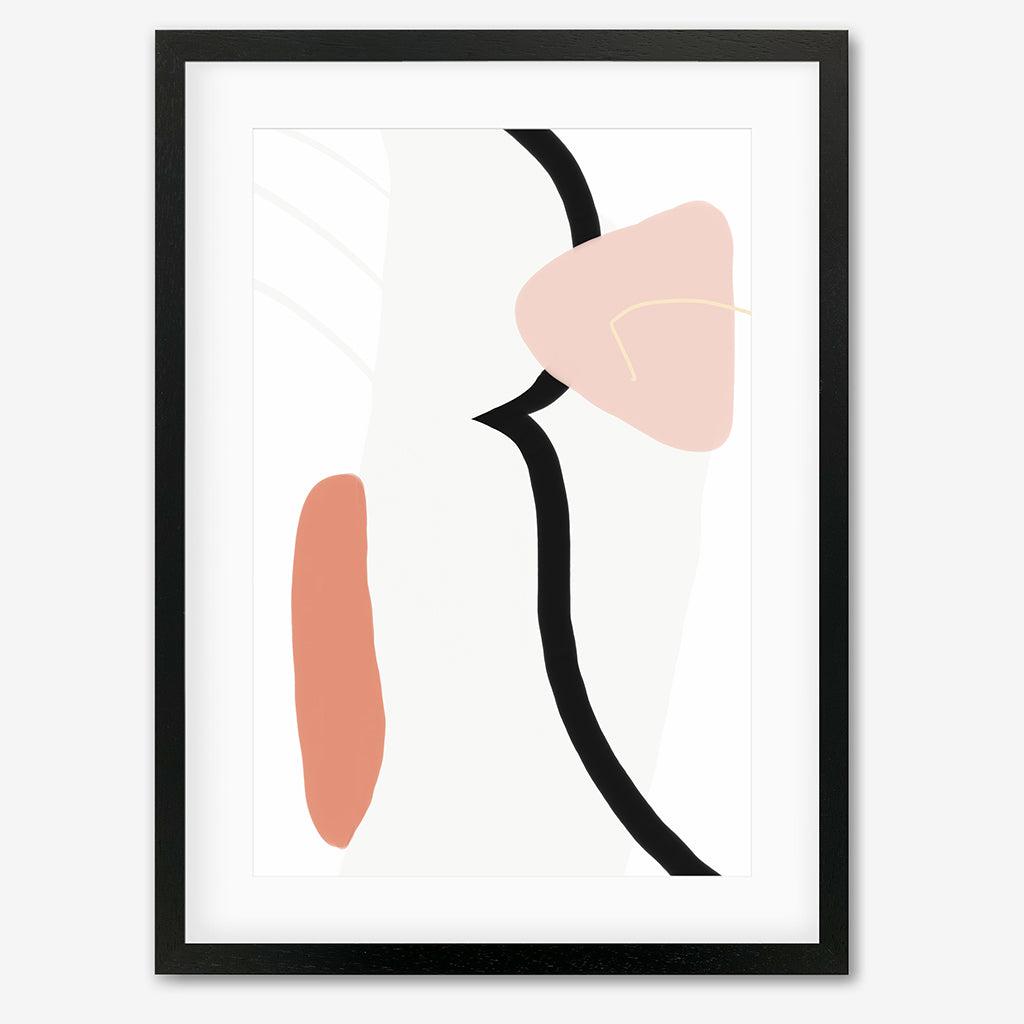 Scandi Shapes Art Print - Black Frame - Abstract House