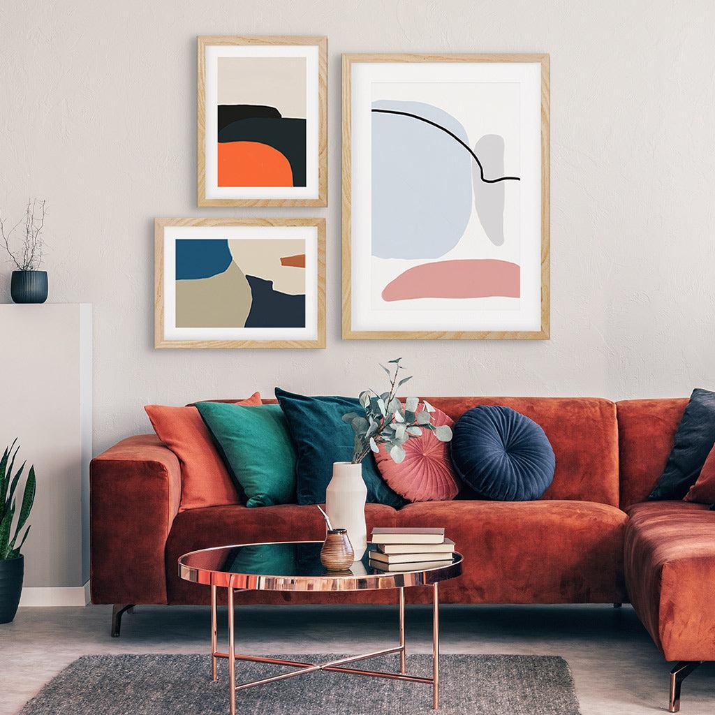 Abstract Shapes Gallery Wall Art-framed-Gallery Wall Art-Abstract House