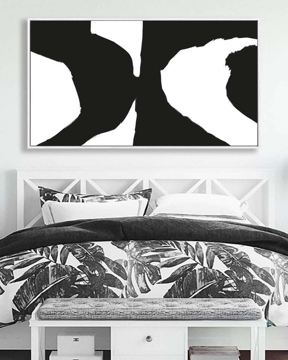Black Optical Illusion Framed Canvas-framed-Canvas Prints-Abstract House