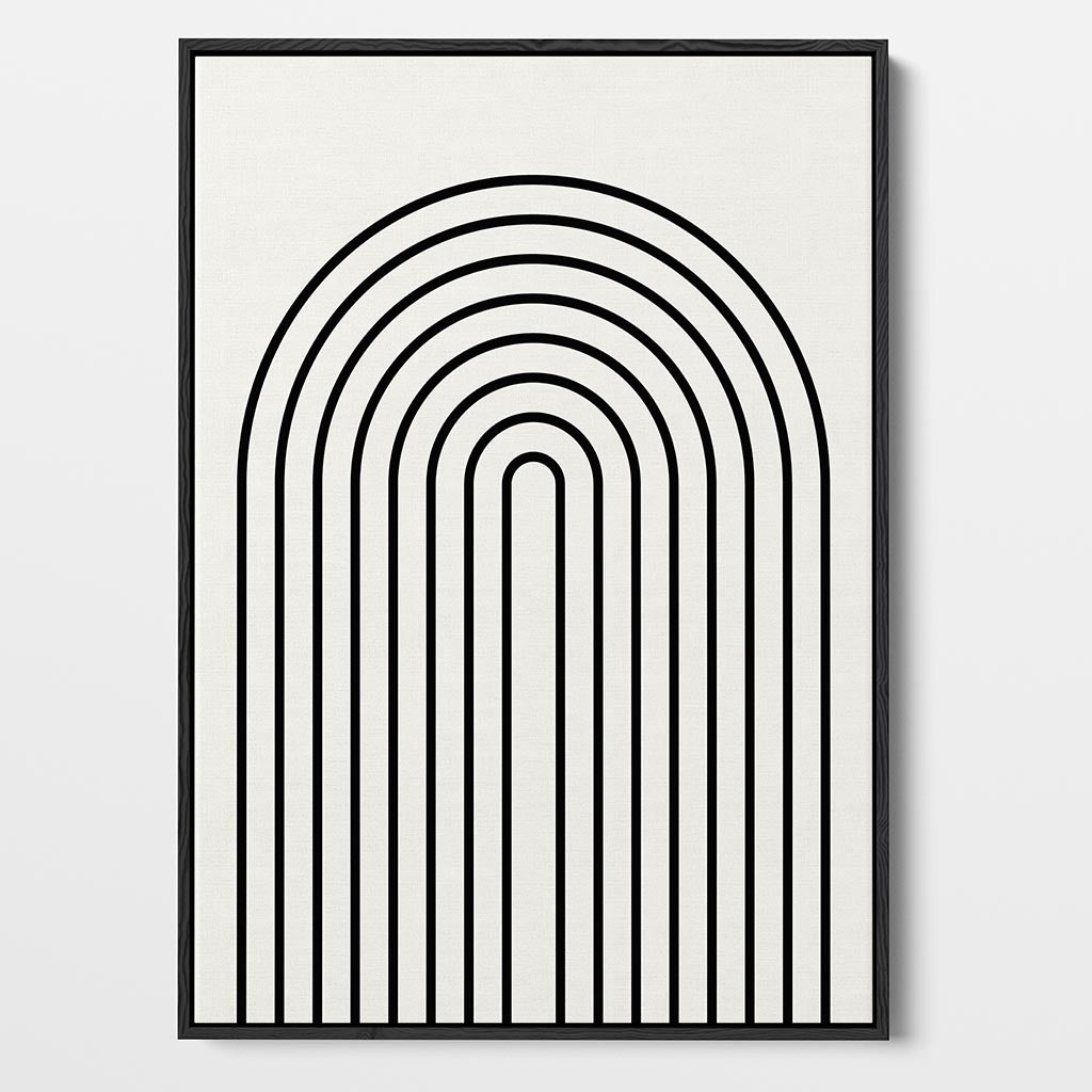 Retro Curve Framed Canvas-framed-Canvas Prints-Abstract House