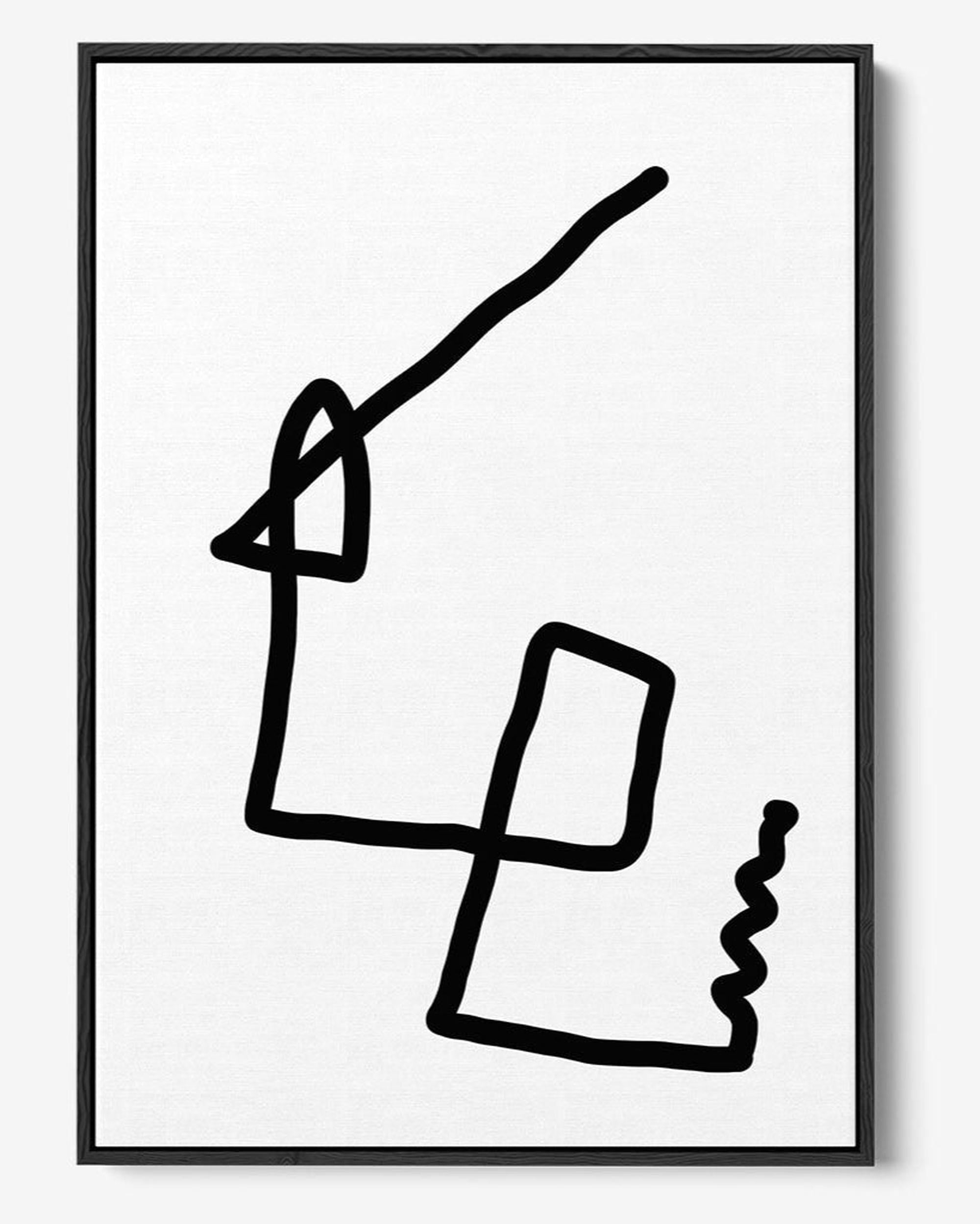 Abstract black line art on a white background