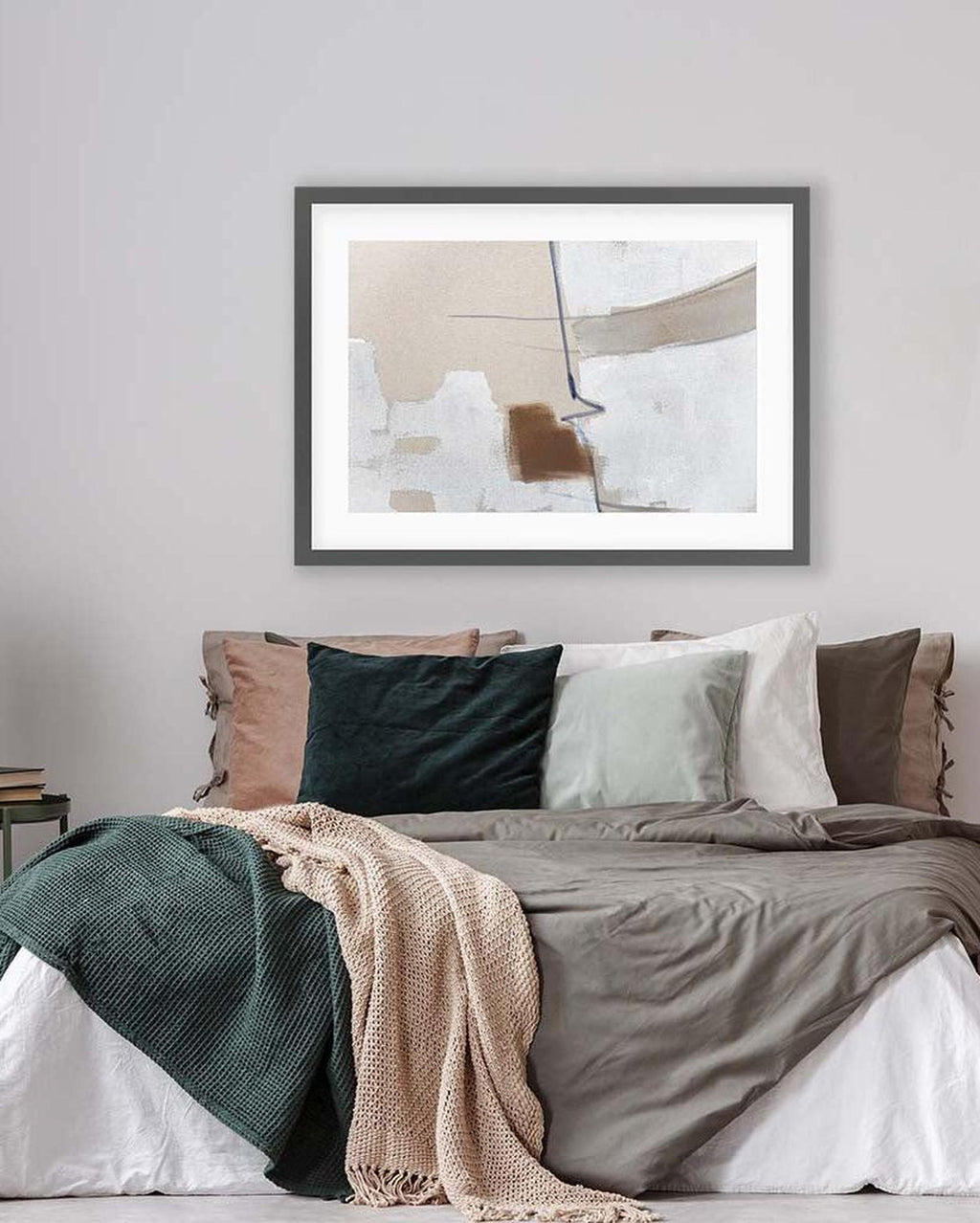 Light Taupe Textures Framed Art-framed-Wall Art Print-Abstract House