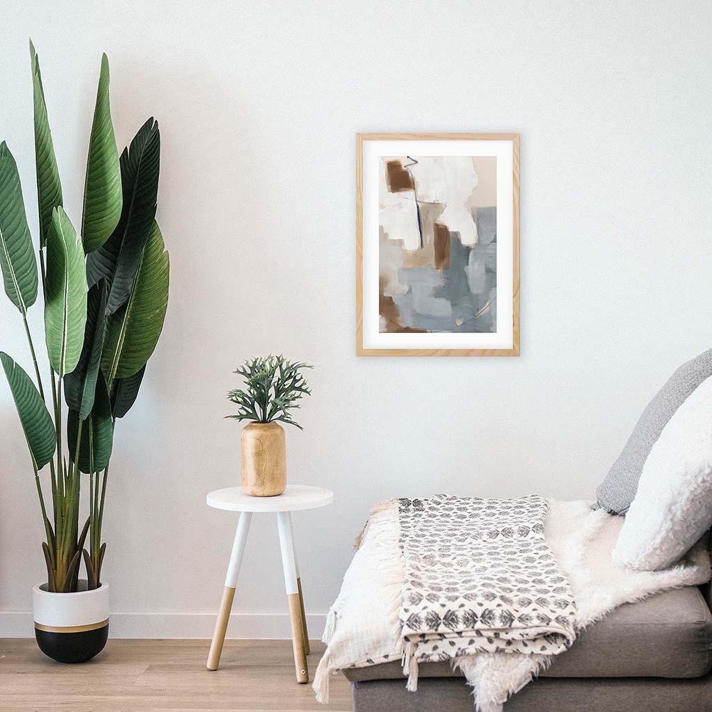 Neutral Abstract Shapes Framed Art-framed-Wall Art Print-Abstract House