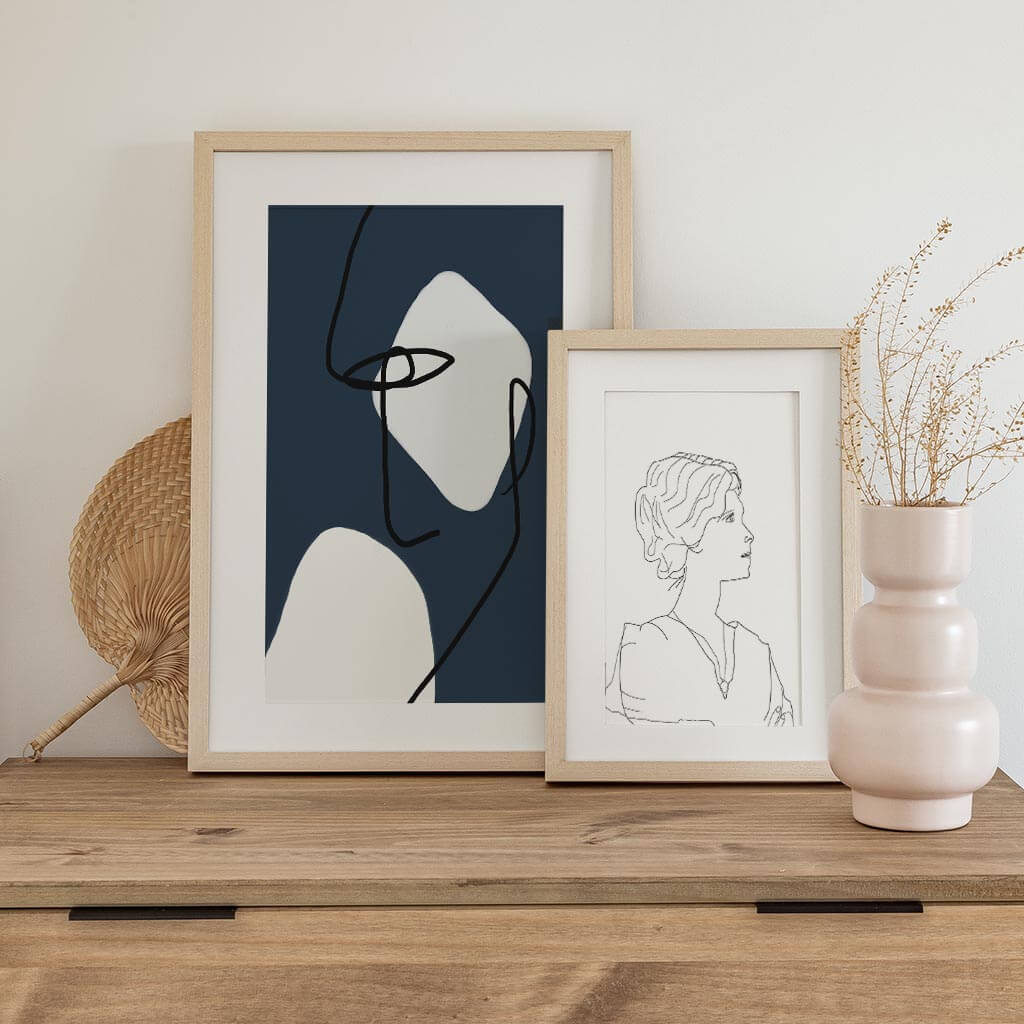 Line Art Illustrations Gallery Wall Art-framed-Gallery Wall Art-Abstract House