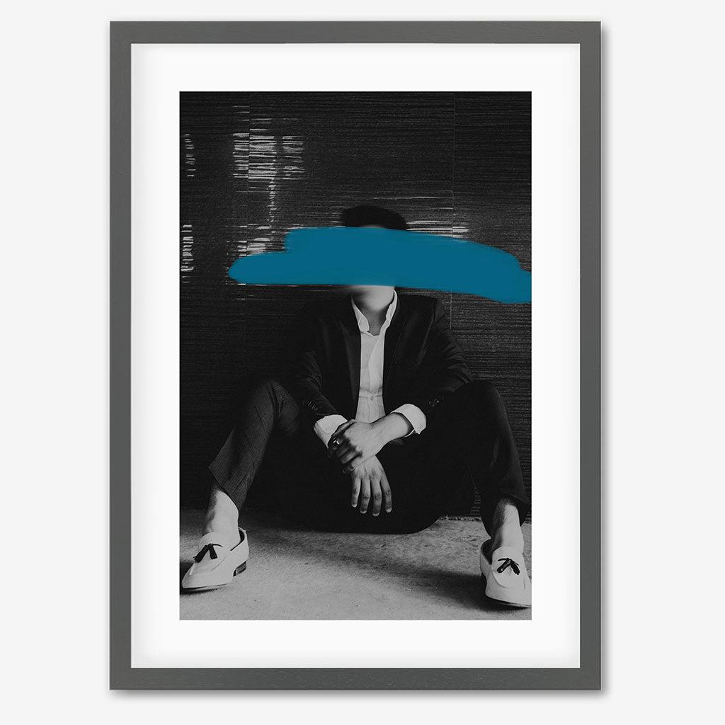 Dreams Of Cobalt Limited Edition Print - Grey Frame With Mount - Abstract House