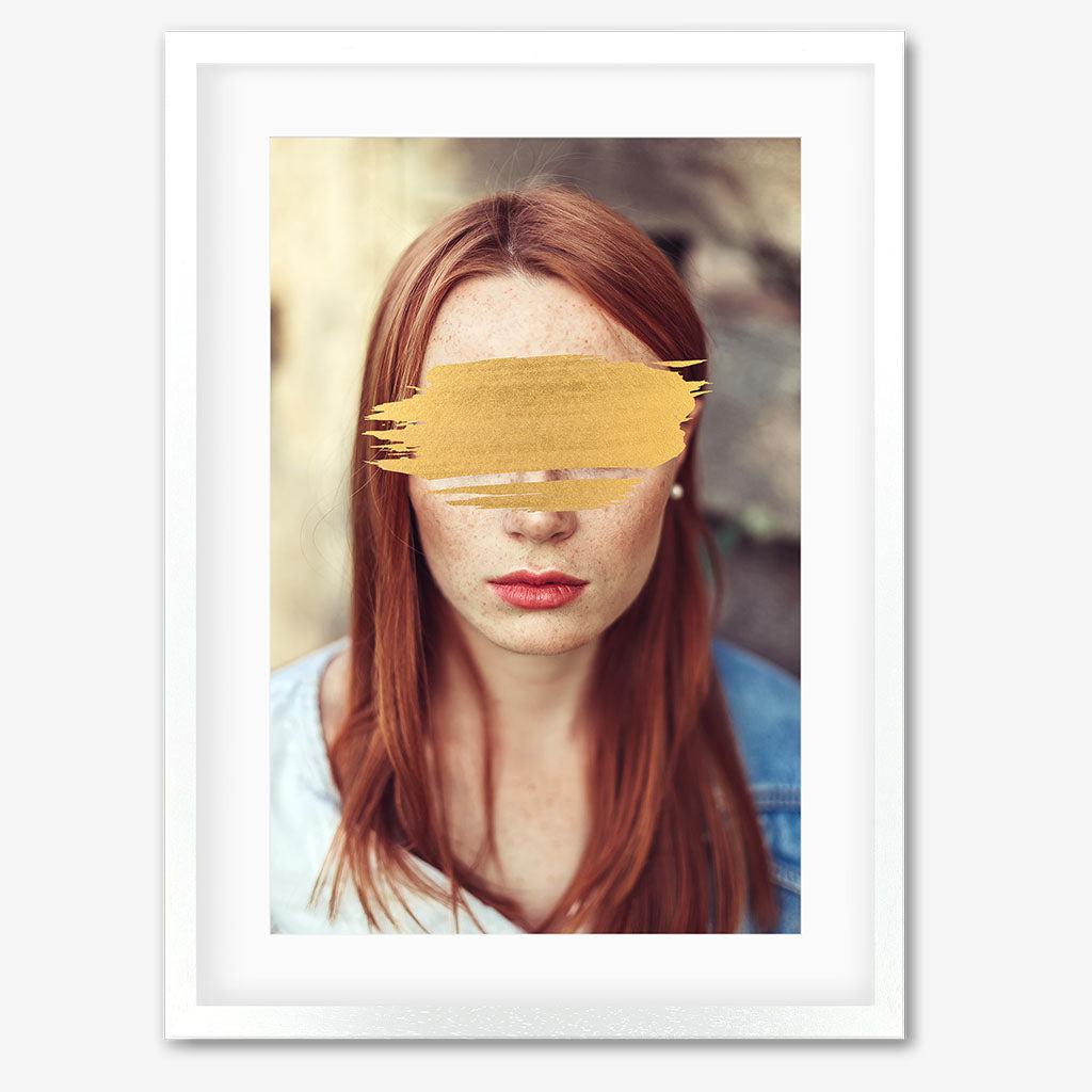 Portrait Of Gold Limited Edition Print - White Frame Frame With Mount - Abstract House