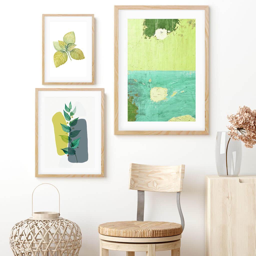 Lime Green Abstract Gallery Wall Art-framed-Gallery Wall Art-Abstract House
