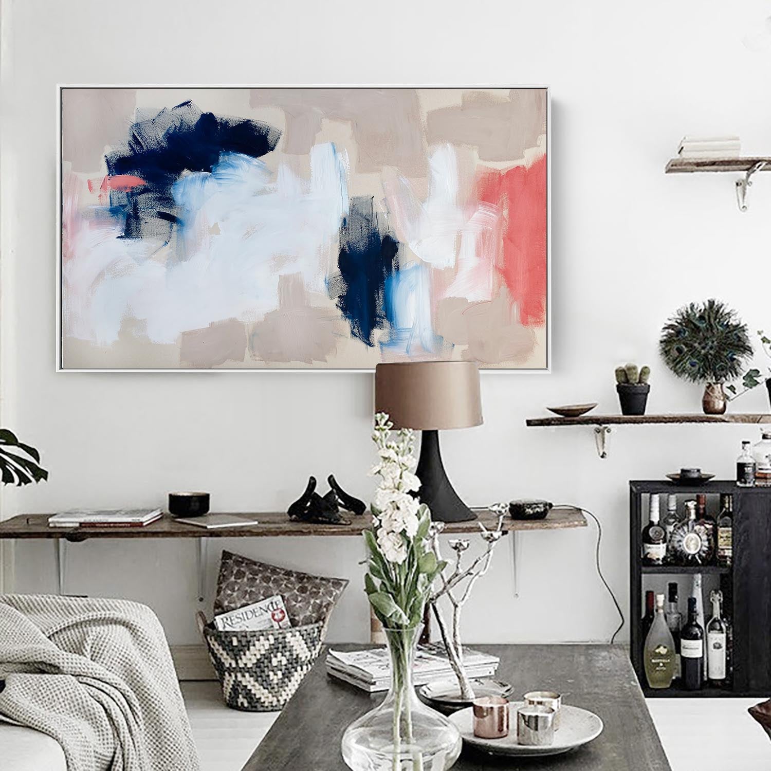 Something Has To Give II - Original Painting-framed-Painting-Abstract House