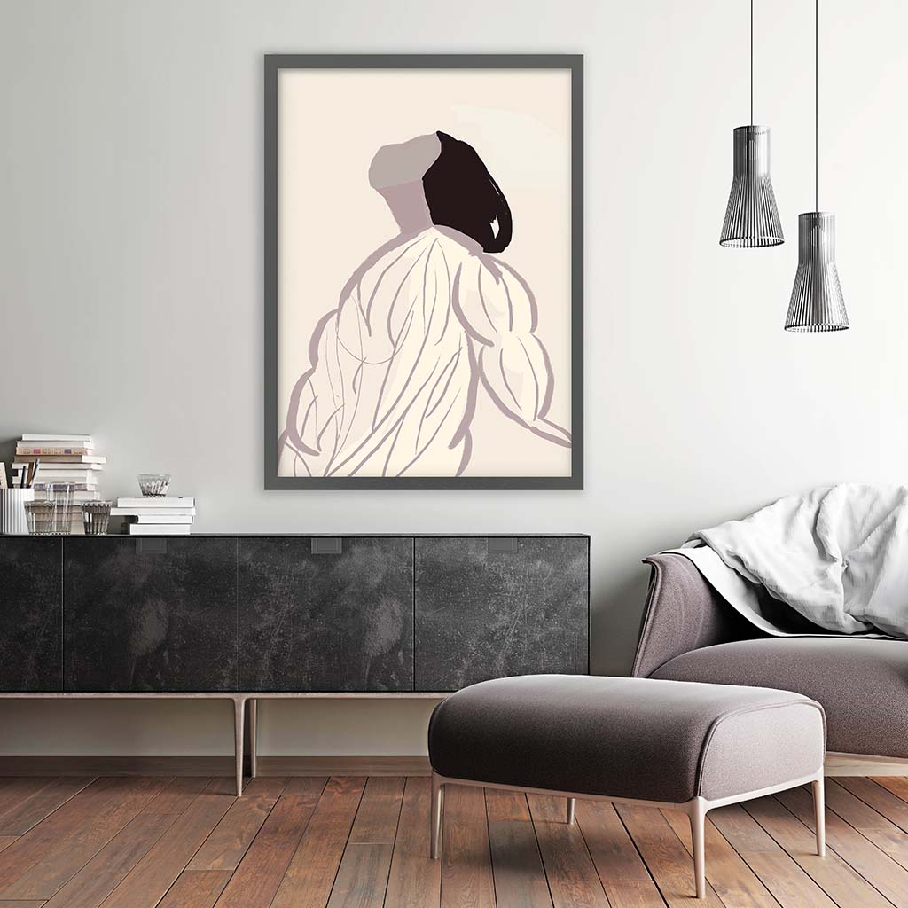 Daydreaming Girl Art Print-framed-Wall Art Print-Abstract House