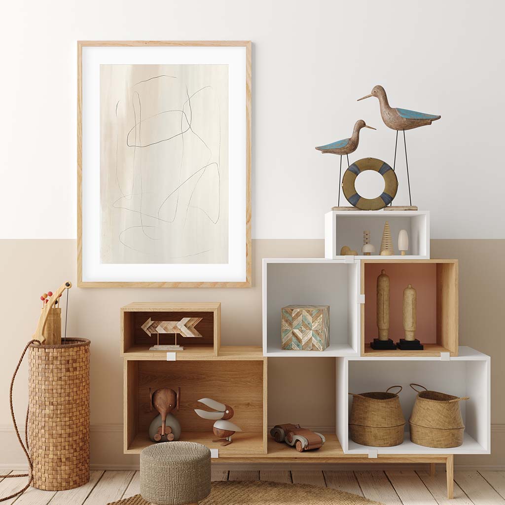 Neutral Lines Framed Art-framed-Wall Art Print-Abstract House