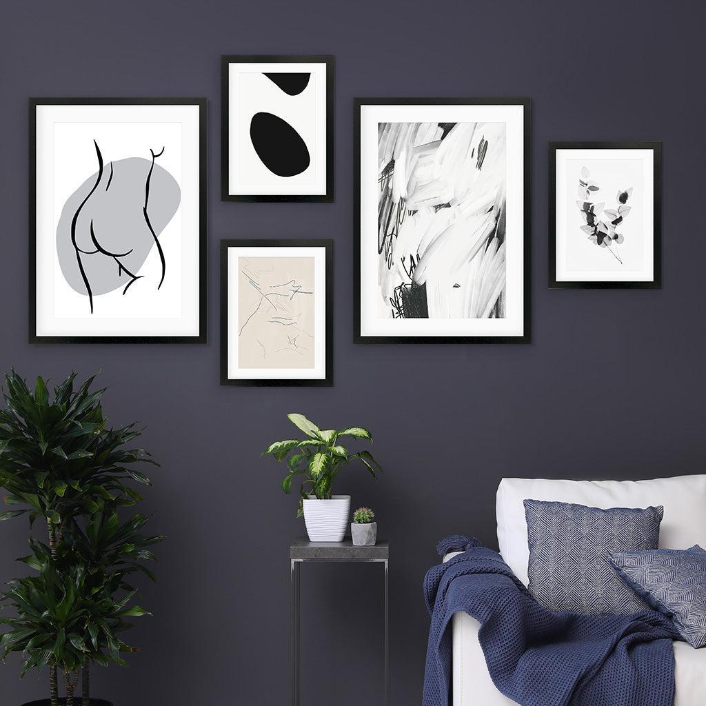 Subtle Neutral Tones Gallery Wall Art-framed-Gallery Wall Art-Abstract House
