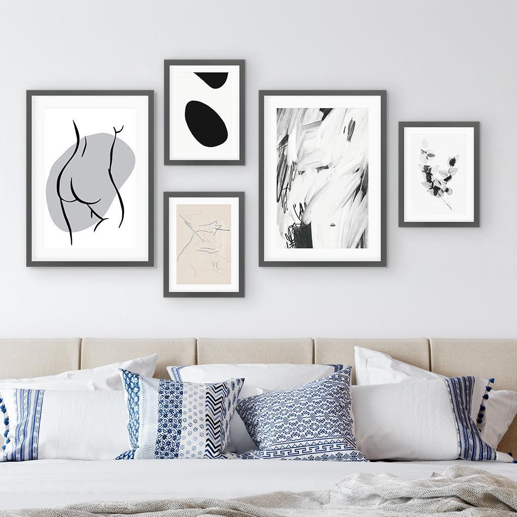 Subtle Neutral Tones Gallery Wall Art-framed-Gallery Wall Art-Abstract House