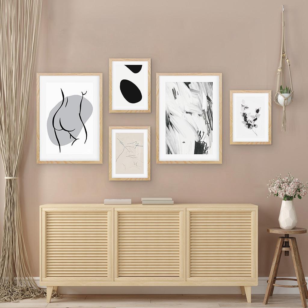 Subtle Neutral Tones Gallery Wall Art-framed-Gallery Wall Art-Abstract House
