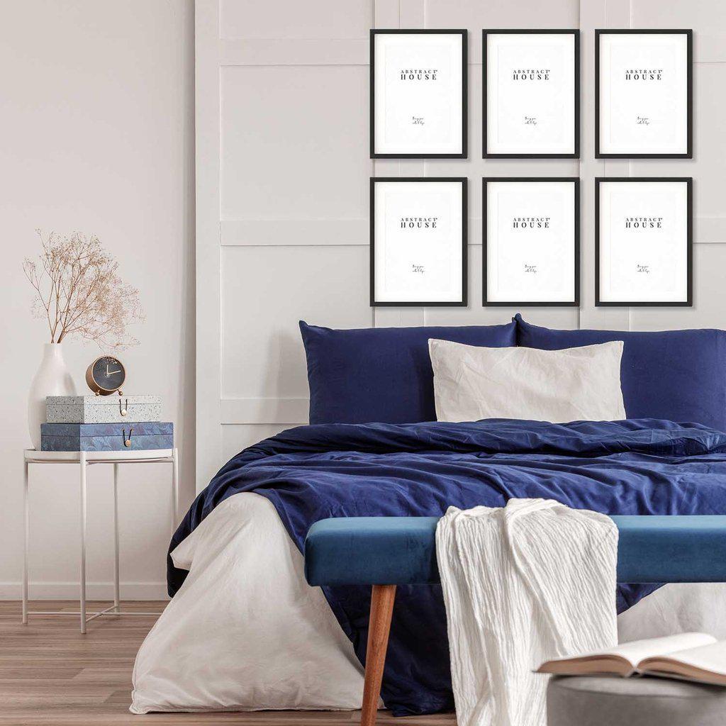Black Wooden Frame Gallery Wall, Set Of Six